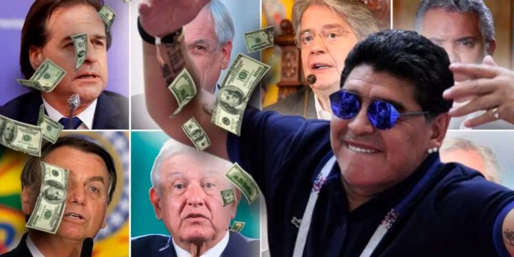 El presidente de un país al que Maradona le robó $500 mil dólares